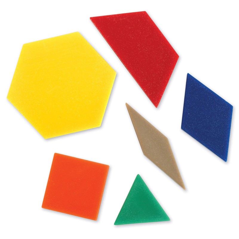 Learning Resources Plastic Pattern Blocks .5cm, Set of 100 Blocks,