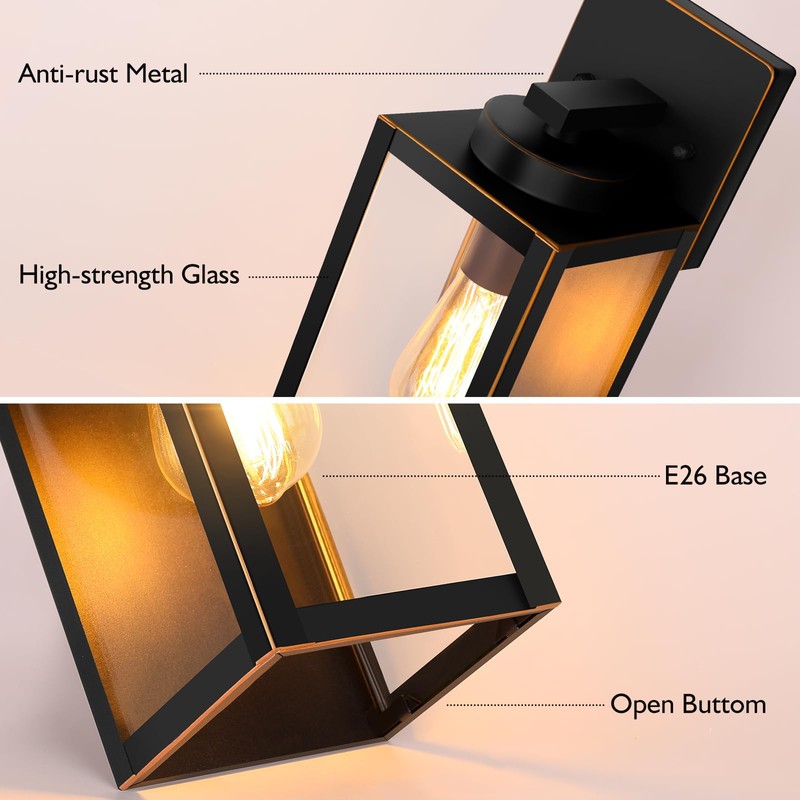 BesLowe Outdoor Wall Light Fixtures, Exterior Waterproof Wall Lanterns, Bronze