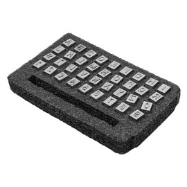 Sarini 36pcs Leather Embossing Stamp, Letter Alphabet and Number Metal Stamp Punch Kit (6.5 mm) with Stamping Handle