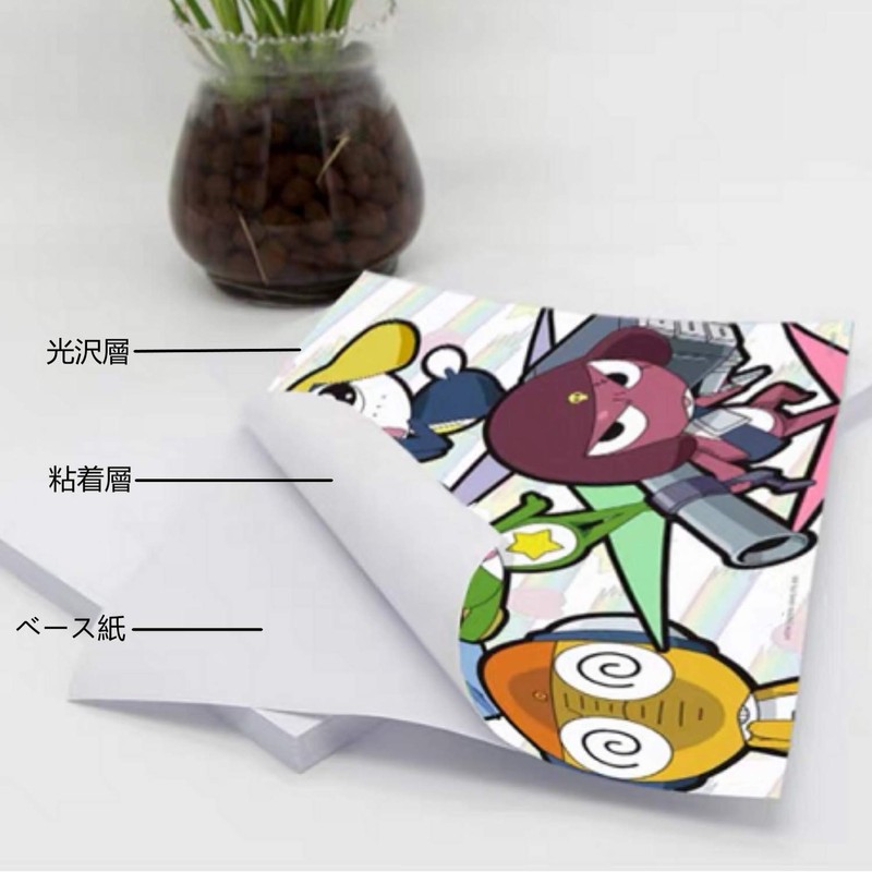 A-SUB Photo Sticker Label Sticker A4 Glossy Paper Uncut Stickable