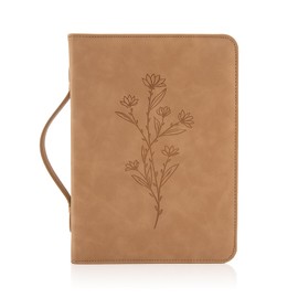 Bible Cover for Women,PU Leather Bible Case with Handle,Bible Cover Case for Women,Church Bible Bag Carrying Case Bible Protective with Zippered Pocket for Bible Accessories,Book Cover Protector