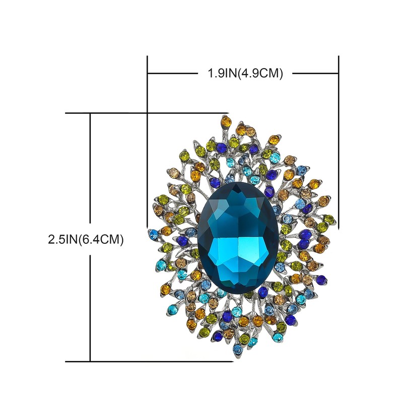 YOQUCOL - Broche de diamantes de imitación de cristal de