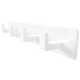 GWAAZXGZ White Coat Rack Wall Mount - 12.5 inch Modern Metal Hook Rail with 4 Right-Angle Hooks, Drill-Mounted Organizer for Coats, Hats, Bags in Entryway, Bathroom, Bedroom (1 Pack)