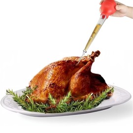 HSHQING Thanksgiving Turkey Serving Set - Large Ceramic Turkey Platter & Turkey Baster Injector - Perfect for Holiday Dinners
