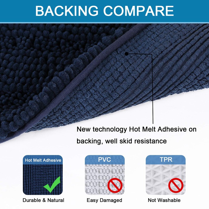 Smarcute Toilet Mat U Shaped Bathroom Rugs Bath Mats for