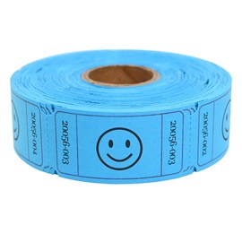 L LIKED 500 Raffle Tickets, Smile, Blue(6 Color Selection), Single Roll, Ticket for Events, Entry, Class Reward, Raffle & Prizes