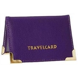 HITHIKA - New Leather Oyster Travel Card Bus Pass Holder Wallet Rail Card Cover CASE (Purple)