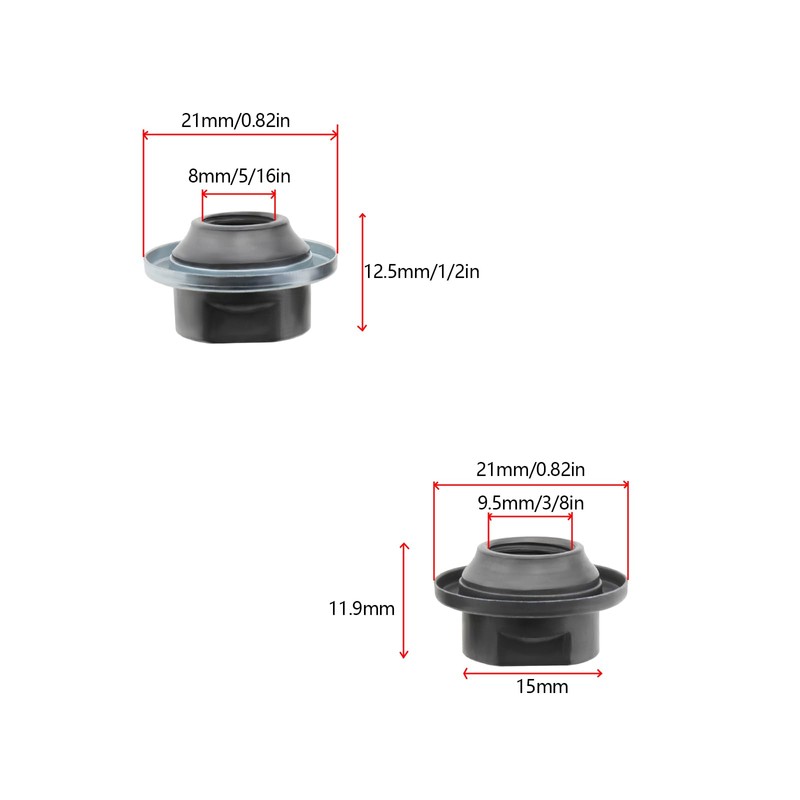 LT Easiyl Pack of 4 Bicycle Axle Nuts for Front/Rear