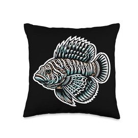 Tiger Plecos Fish Lover Freshwater Aquarium Fish Throw Pillow