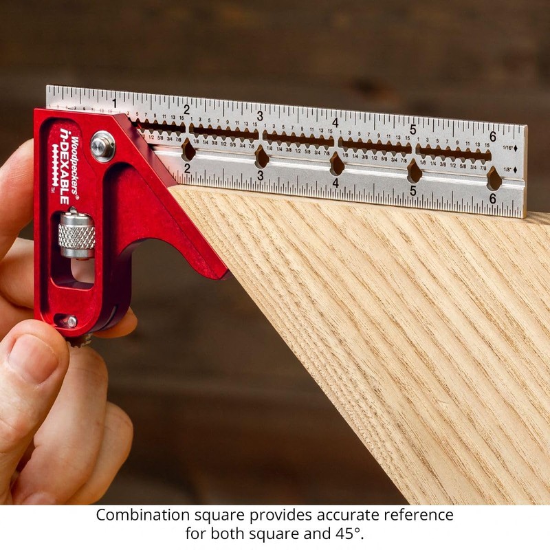 Woodpeckers inDexable Square System, 6 Inch Combination Square, Feature Packed