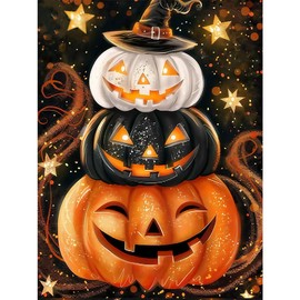 Jakener Kit per pittura con diamanti a forma di zucca per adulti, kit per pittura a mosaico fai da te per adulti, 30 x 40 cm