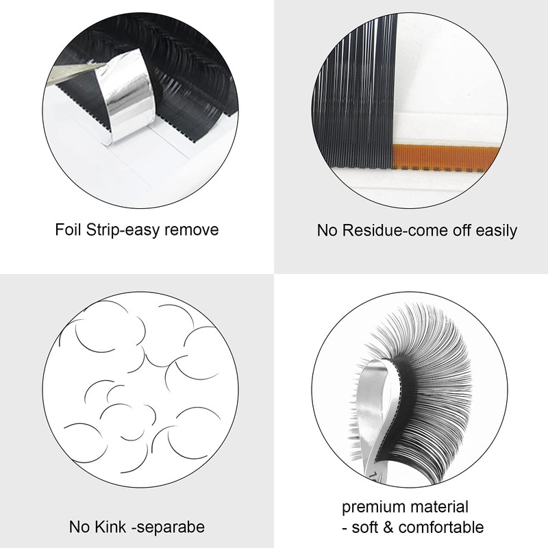 Individual Eyelashes, Volume Eyelashes, C-0.18, 8–15 mm Mix Eyelash Extensions,