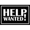 Help wanted, black and white sign - 1mm flexible Plastic sign (200mm x 150mm)