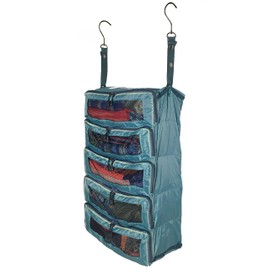 Pack Gear Hanging Suitcase Organizer - Our Large Hanging Luggage Organizer Fits Any Suitcase - Our Packing Cubes For Travel Uses Mesh Windows to Make it Easy to Find your Clothes (Green, L)