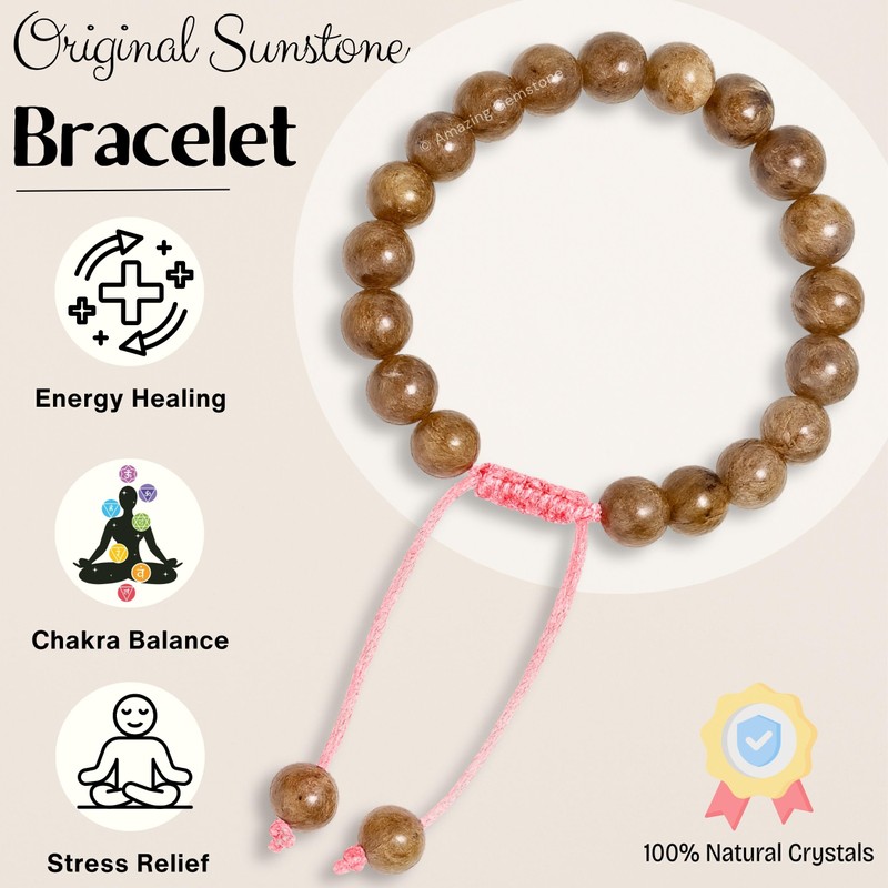 Amazing Gemstone Original Sunstone Bracelet for Women Men's Gifts -