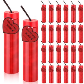 LOYIM 36 Set Valentines Day Candy Tubes Bulk Valentine Empty Candy Containers Plastic Test Tubes with You Are The Bomb Cards for Valentine's Party Favors Classroom Exchange Gifts