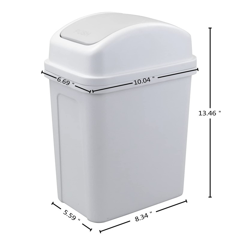 Eudokky 7 Liters Waste Bin, Swing Lid Trash Bin, Plastic