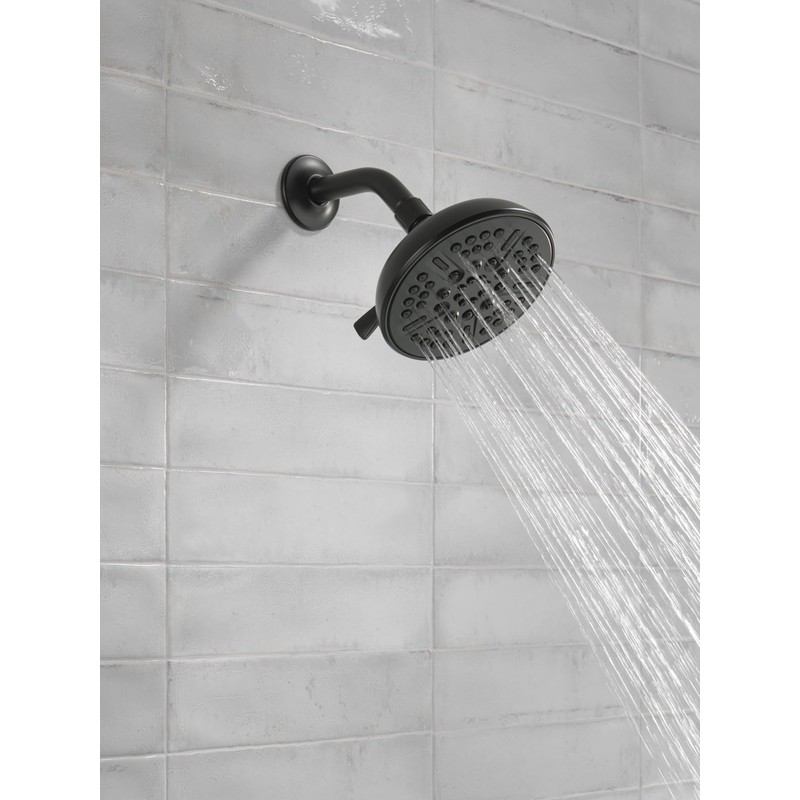 Delta Faucet 8-Spray Touch-Clean Matte Black Shower Head, Delta Shower