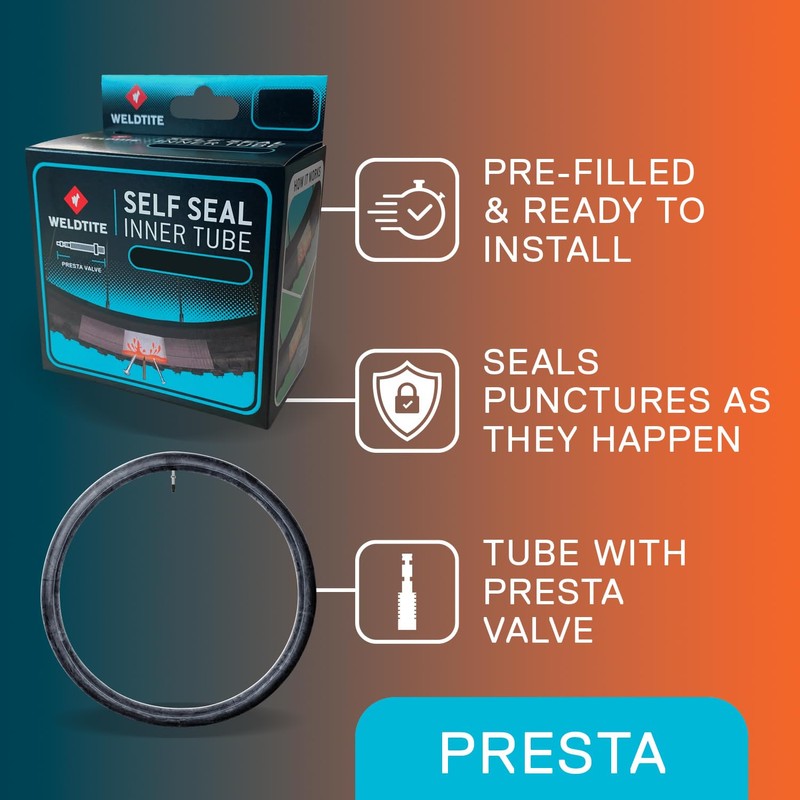 WELDTITE Self Sealing Bike Inner Tube - Long-Lasting Puncture Prevention