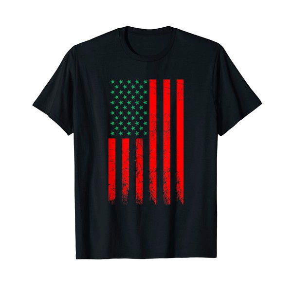 Pan African US Flag Juneteenth T-Shirt