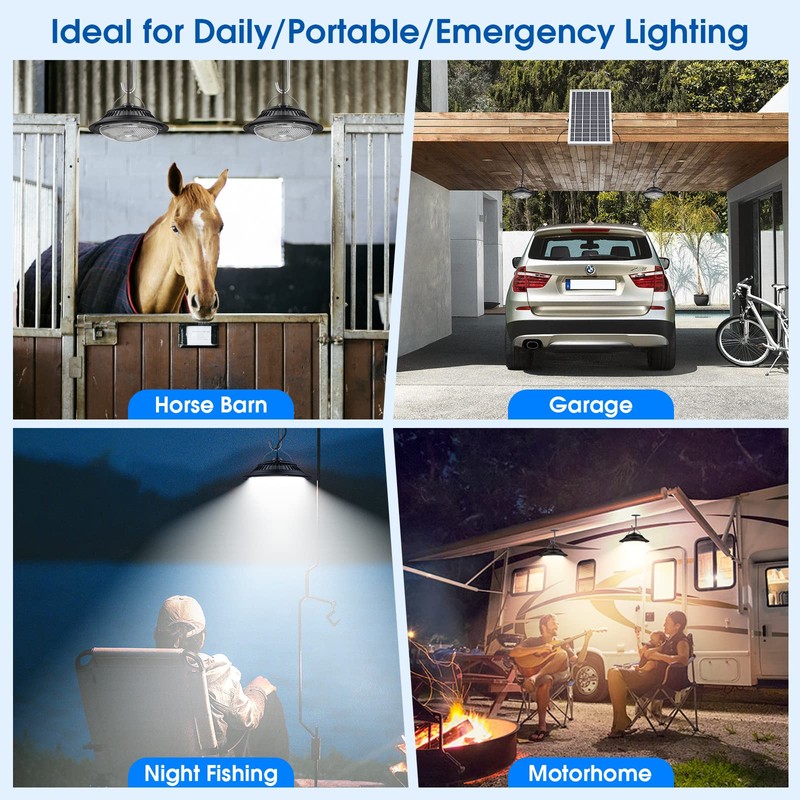 UPONUN Solar Pendant Light Motion Sensor 2 Pack, 5 Modes