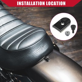 Hihaha Motorcycle Seat Bolt Screw with Seat Bolt Cover Nut for Harley Davidson Touring Sportster 1996-2003 / Rear Fender Knurled Mount Screw/Durable Aluminum Alloy 1/4"-20/1 Set Black