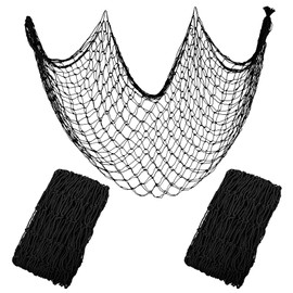 Decorative Fishing Net 80x40 Inch,YuanDe 2 Pack Large Black Picture Fish Net, Wall Photo Hanging Fishnet for Nautical Mermaid Pirate Ocean Themed Hawaii Beach Under The Sea Party Decorations