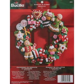 Bucilla Felt Applique Wreath Kit, 15-Inch Round, 86264 Cookies & Candy