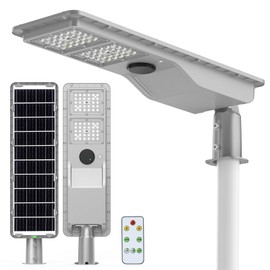 10000W Solar Street Lights Outdoor Waterproof - Super Bright Motion Sensor Flood Light Dusk to Dawn & 40,000mAh LiFePO4 Battery, LED Security Lights for Parking Lot/Yard/Garage (8+ Years Lifespan)