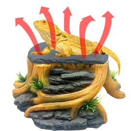 GXSDJ Bearded Dragon Basking Platform,Reptile Hide Cave with Heat Storage Slate Stone,Leopard Gecko Basking Rock Climing Decor for Turtle,Ball Pythons,Lizard,Snake,9×8.7×3.7 inch