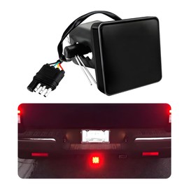 MUQIDA 15 LED Brake Light Trailer Hitch Cover, Super Bright Automotive Lens Square Tail Light, Waterproof Tow Hitch Brake Turn Lights Universal Fit 2" Receiver, Car Accessories
