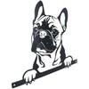 AB Tools Black Metal Peeking Frenchie Silhouette with Fixing Plate