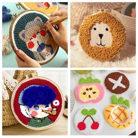 Pack of 2 Monk Fabric Punch Needle 67 x 50 cm Primary Tufting Cloth, Primary Cotton Fabric Tufting Cloth, Durable Tufting Fabric, Washable Punch Needle Fabric for DIY Handmade Embroidery