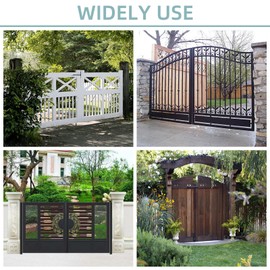 Heavy Duty Gate Hinge 7.4", 2 Pack Face Mount Bolt/Weld on Gate Hinges and Post for Large Metal or Wood Garden Gate