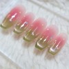Shy Guava Handmade Nail Tip Magnetic Gradient - Short Oval