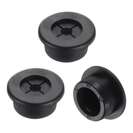 sourcing map 3 Pcs Cable Cord Grommet, 7/8" Inch (22mm) Desk Grommet Flexible Rubber Grommets Wire Hole Cover Pass Through for Office Computer Desk Wire Organizer, Black