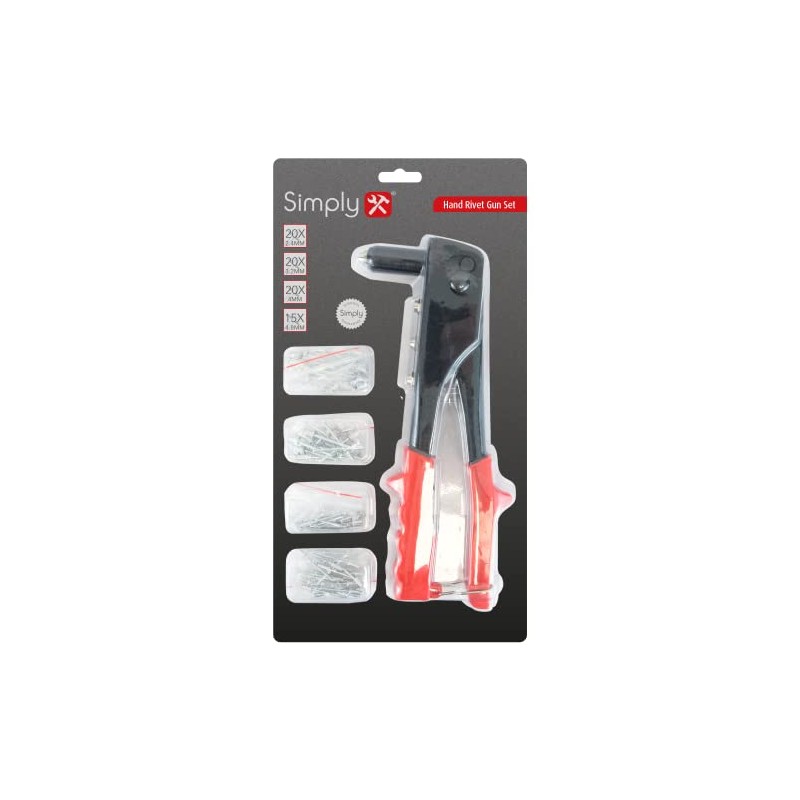 Simply Tools TSET19 Hand Rivet Gun with 75pc Rivets