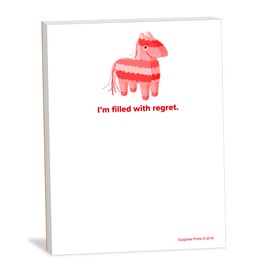 Guajolote Prints Regretful Piñata Notepad - 4 x 5.25 inch, 50 sheets - Funny Sarcastic Memo Pad - Novelty Gag Gift for Work Office, Friends and Coworkers - USA Made
