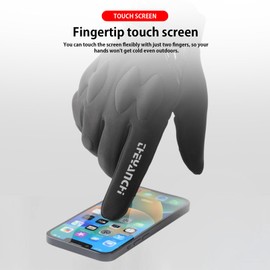 LEZOOY Men's Winter Gloves Fleece Lining Cold Weather Gloves Waterproof Anti-Slip Windproof Cold Protection Warmth Running Cycling Mountaineering Fishing Commuting Work Unisex Black L