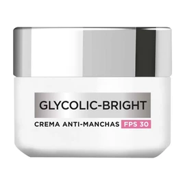 L'Oréal Paris Crema de día Anti-manchas Glycolic Bright con Ácido Glicólico y Niacinamida FPS 30 todo tipo de manchas, 50ml