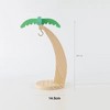 Wooden Banana Holder Stand with Hook & Palm Leaf Accent