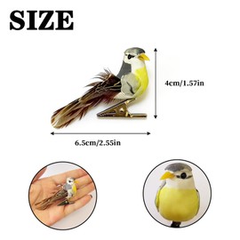 Abirdflyer 12pcs Artificial Bird Assorted Colors,Faux Birds with Clips for Wreath, Floral Arrangement, Garden Party Decoration, DIY Craft Supplies, Home Kitchen Table Accents (12PCS)