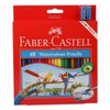 Faber Castell WaterColor Pencils with Sharpener and Brush, 48 WaterColored