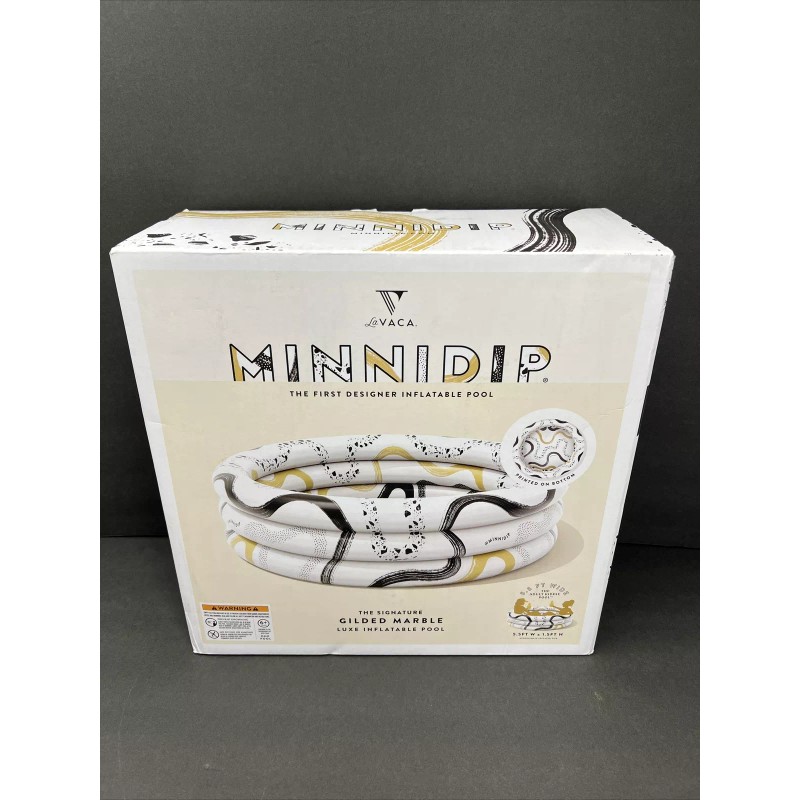 Minnidip The Signature Gilded Marble Luxe Inflatable Designer Pool 5.5’