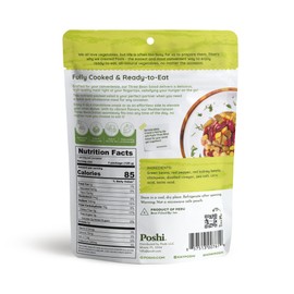 POSHI Mediterranean Three Bean Salad | All Natural, Keto, Vegan, Paleo, Non GMO, Low Carb + Calorie, Gluten Free, Rady to Eat, Fully Cooked Vegetables, Pentry Food, Gourmet, Healthy, Travel Food (6 Pack, 4.4 oz)