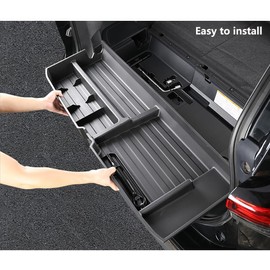 AutoQi For 2020-2025 Toyota Highlander Trunk Hidden Storage Box, SUV Insert Cargo Rear Hatch Organizer, Extra Space fits Highlander Under Cargo Floor Storage Bins Accessories
