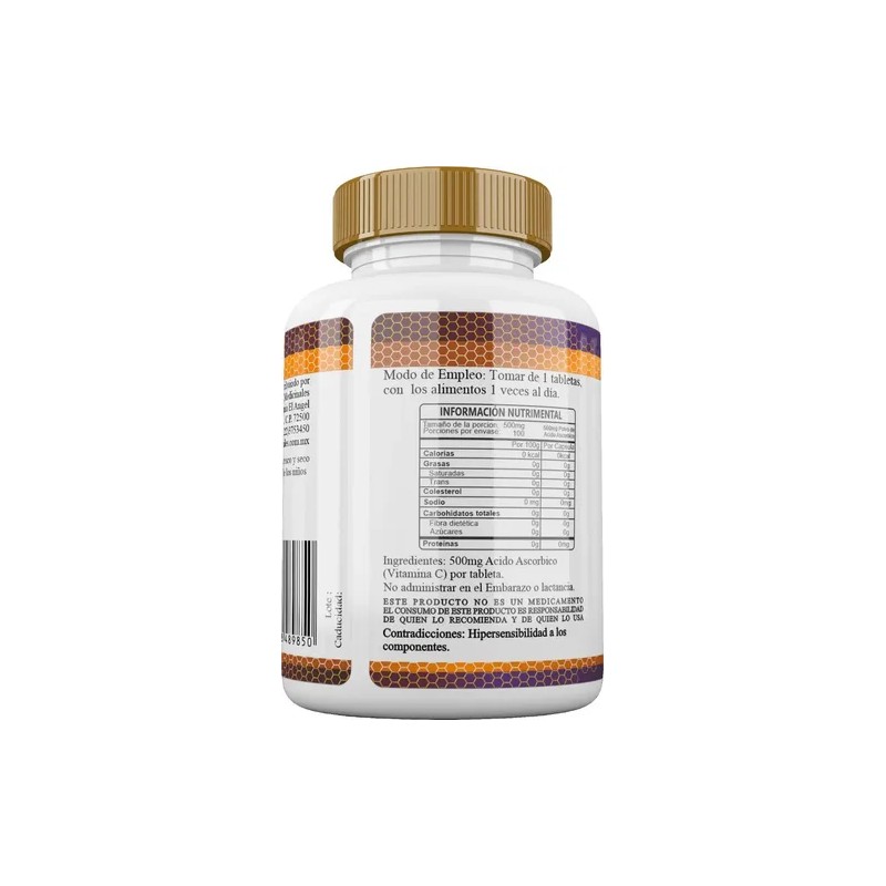 Vitamina C Premium 100 Tabletas 500mg Sabor Natural