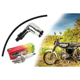 Ignition Set 3 Pieces with Spark Plug Insulator M14 260 + Spark Plug Connector 5 K-Ohm 90° + 25 cm Ignition Cable for Simson S50 S51 S70 SR50 SR80 KR51 SR4-2 SR4-3 SR4-4