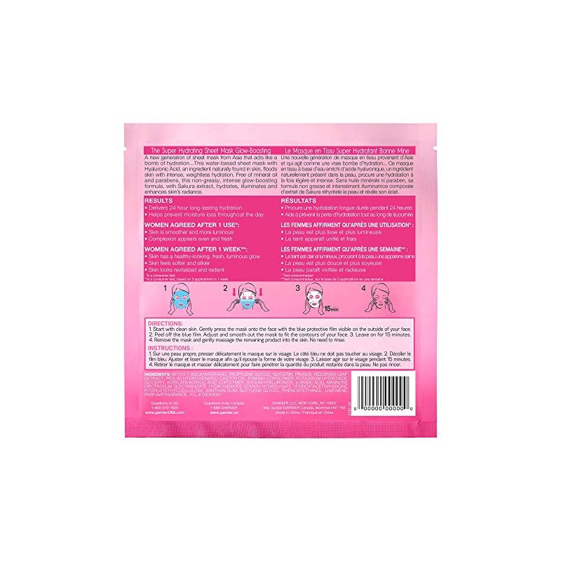 Garnier - Mascarilla hidratante con extracto de sakura, 32 ml