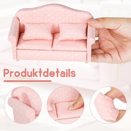 Doll's House Furniture, Mini Armchair, Miniature Sofa, Dollhouse Sofa Equipment for Mini Dollhouses
